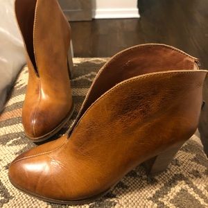 Beautiful Carmel colored leather booties